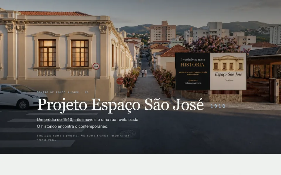 Prévia de Espaço São José — site do projeto de revitalização